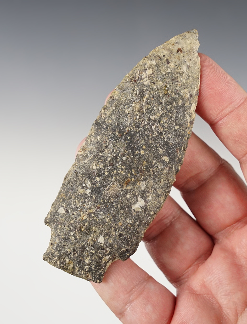 Excellent! 4 1/16" thin knife in perfect condition made from conglomerate stone. Mexico. 