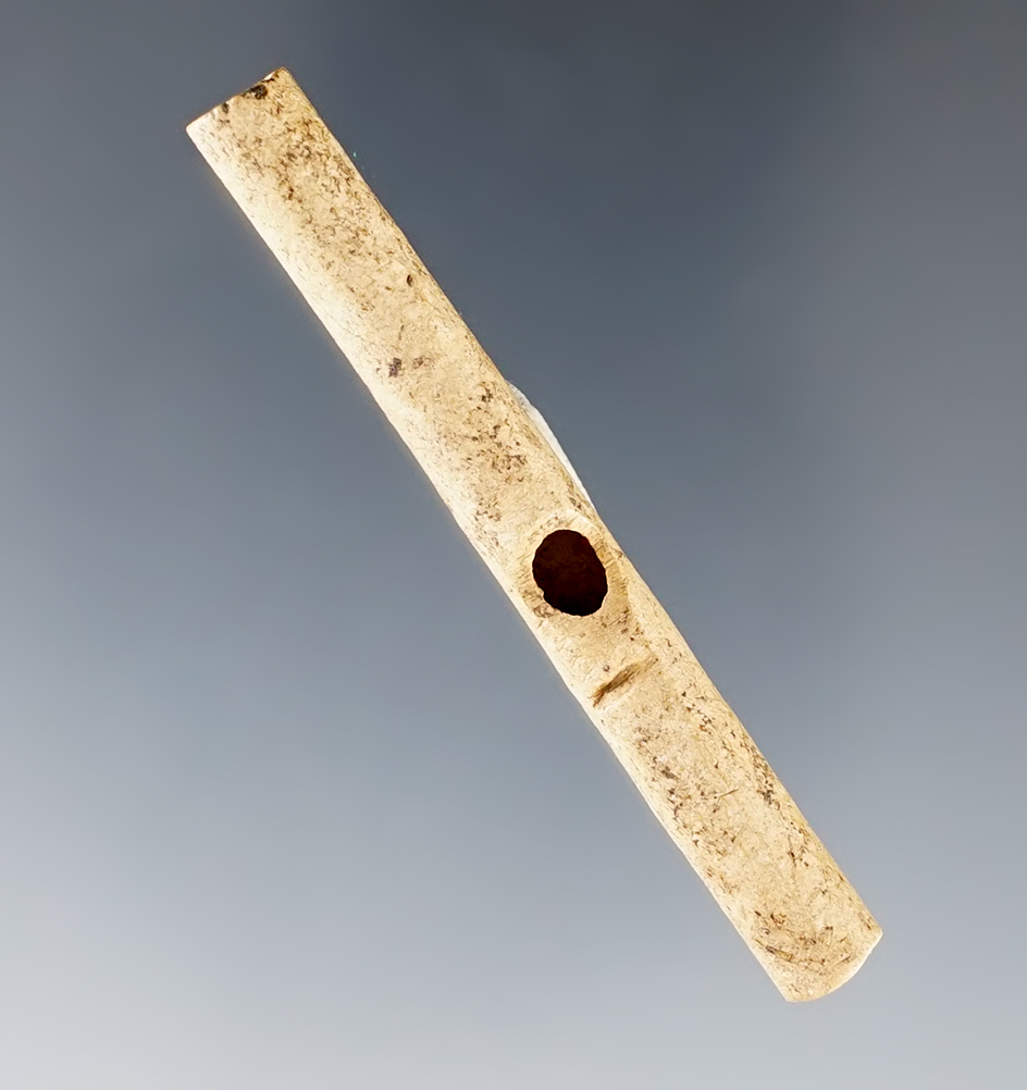 2 1/4" single hole Bone Whistle/Flute found in Sacramento Valley, California. 