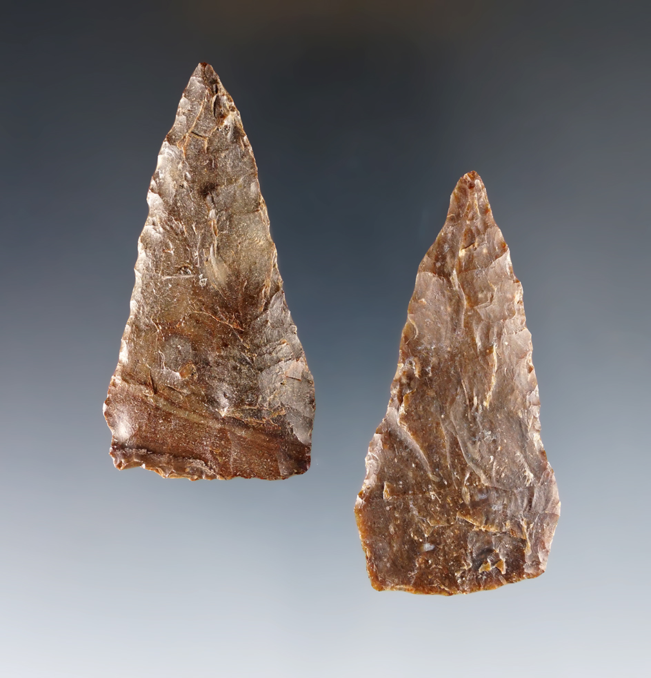 Pair of Plateau Pentagonal Knives found near the Columbia River. Ex. Frank Wilkie Museum. 
