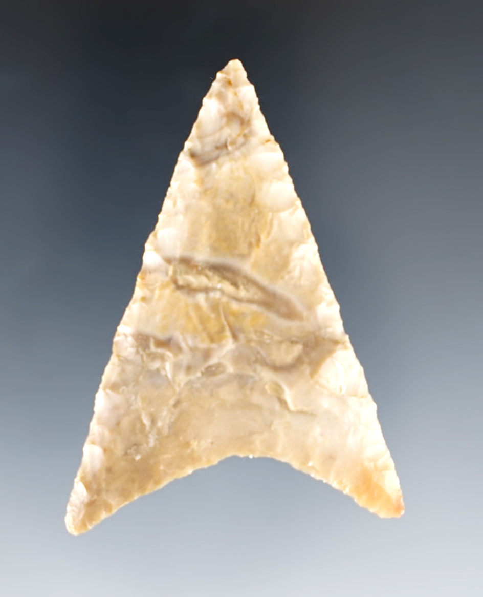 2 3/8" beautifully styled triangle knife with great flaking. Oregon.