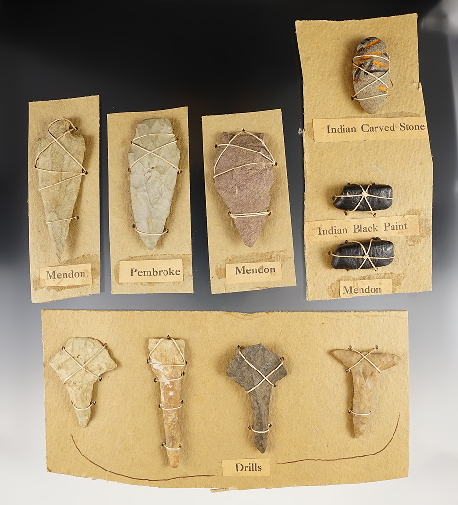 Set of 10 points - Massachusetts. All are on original collector cards. The largest is 2 7/8".