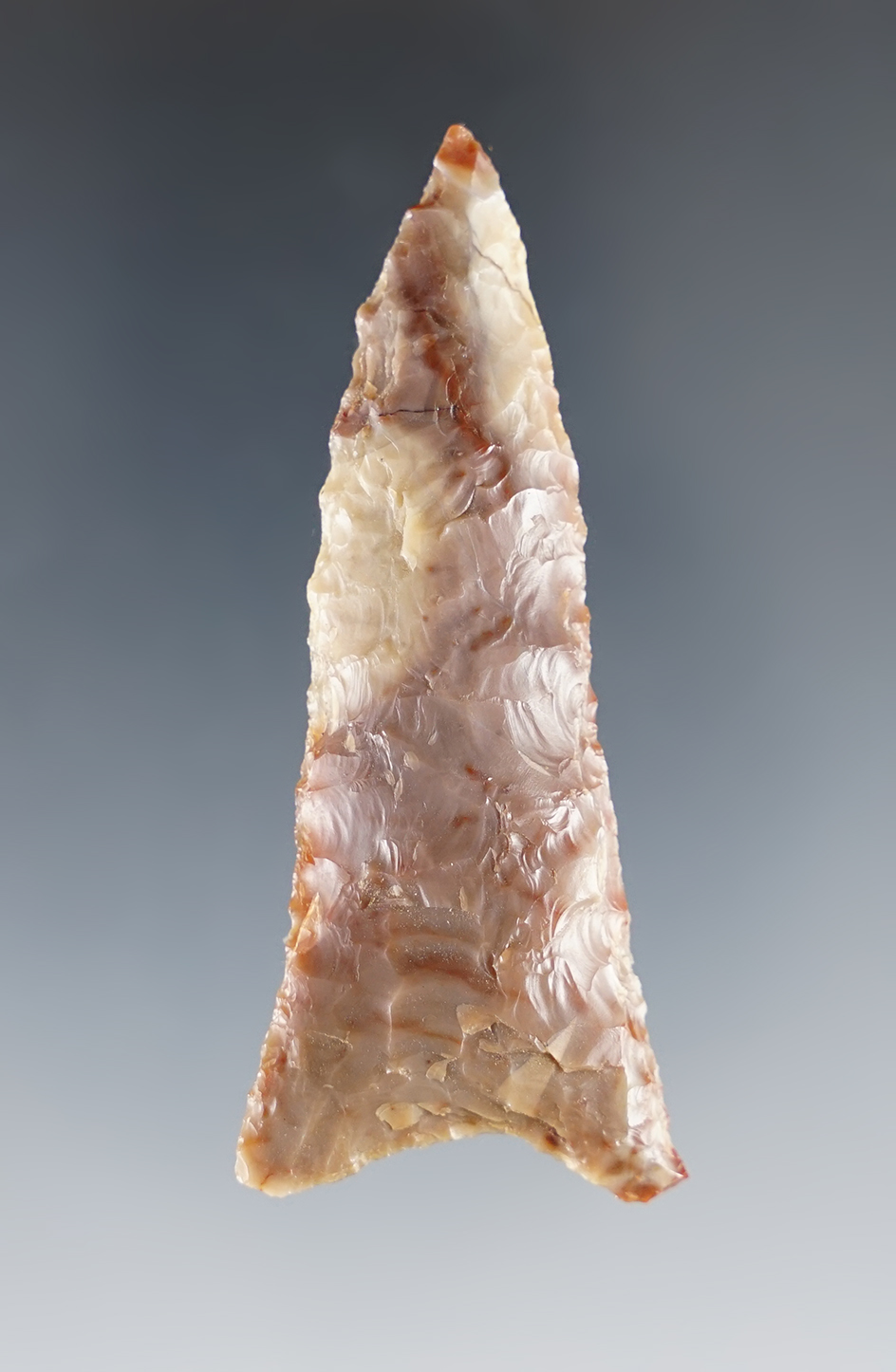 2 9/16" Triangular knife made from agatized wood found in Oregon.