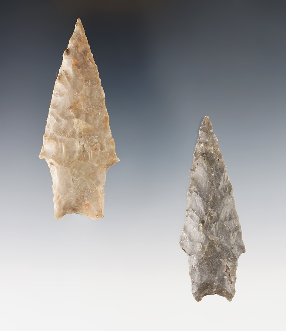 Pair of Austin Points in very nice condition found in Texas. Largest is 2 13/16".