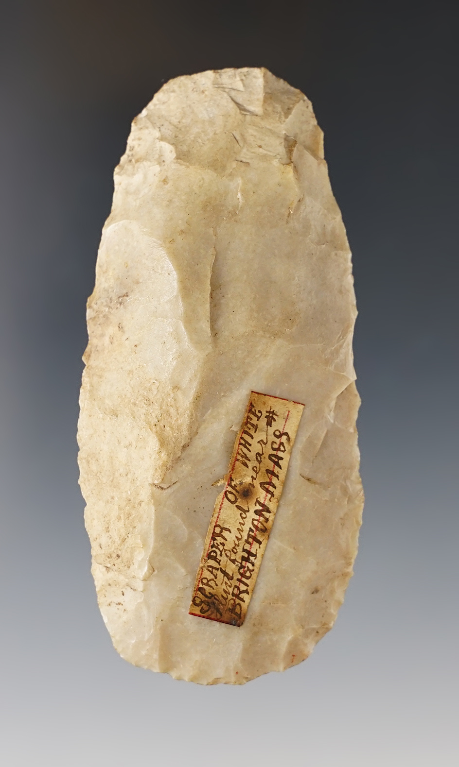 3 9/16" Flint Celt found near Brighton, Massachusetts.