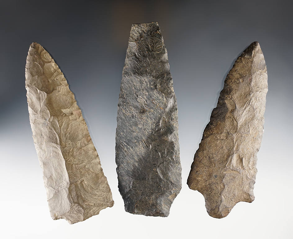 Cache of three large knives found together near the City Indian Fort in New York. 