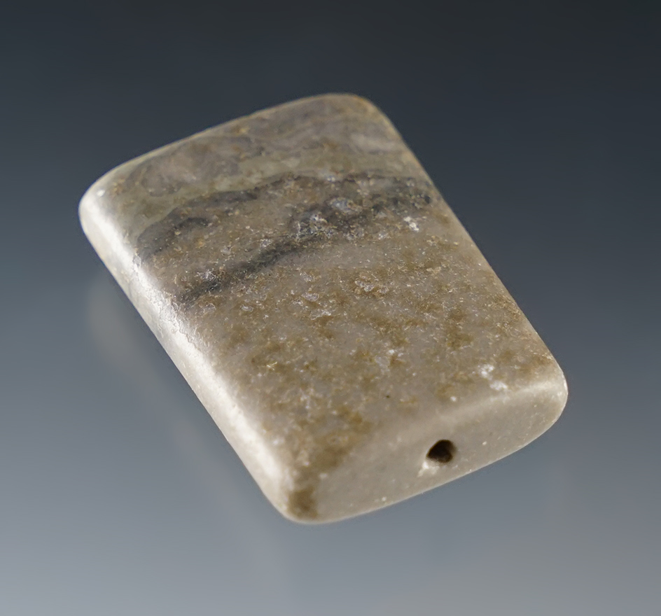 Rare! Beautifully polished 1 3/8" stone bead that is micro drilled.  Colusa Co., California.