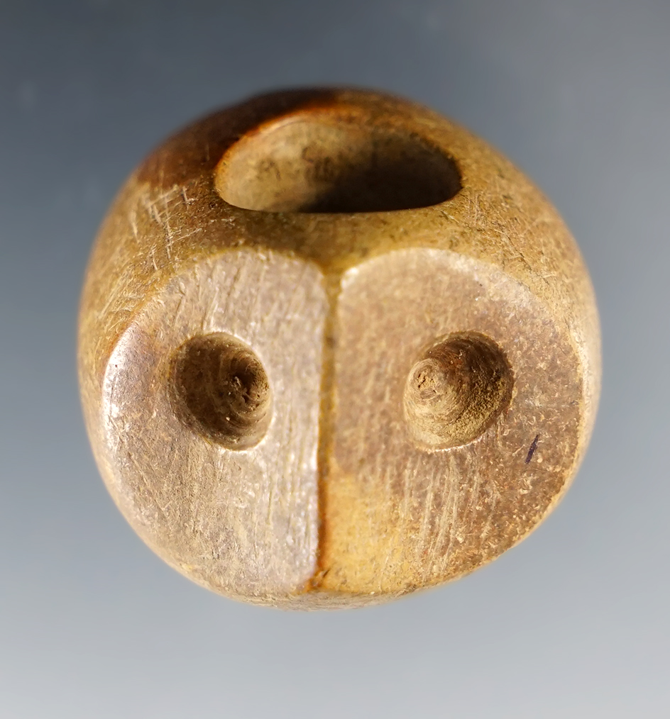 Nice 1 3/8" Owl Effigy Ohio Pipe made from Pipestone.