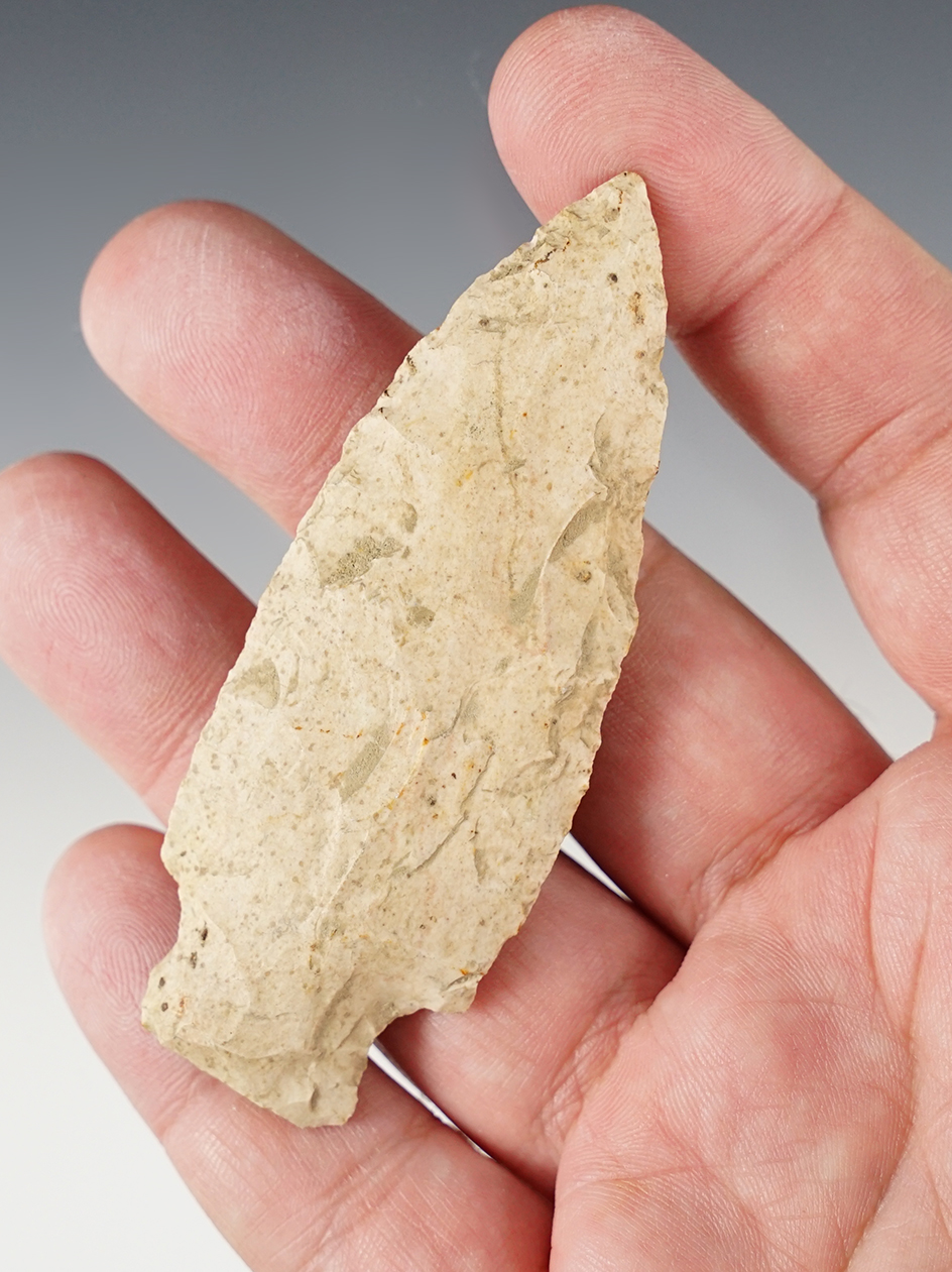 3 1/4"  Archaic Stemmed point found close to Pipe Creek in Grant/Miami Co., Indiana. 