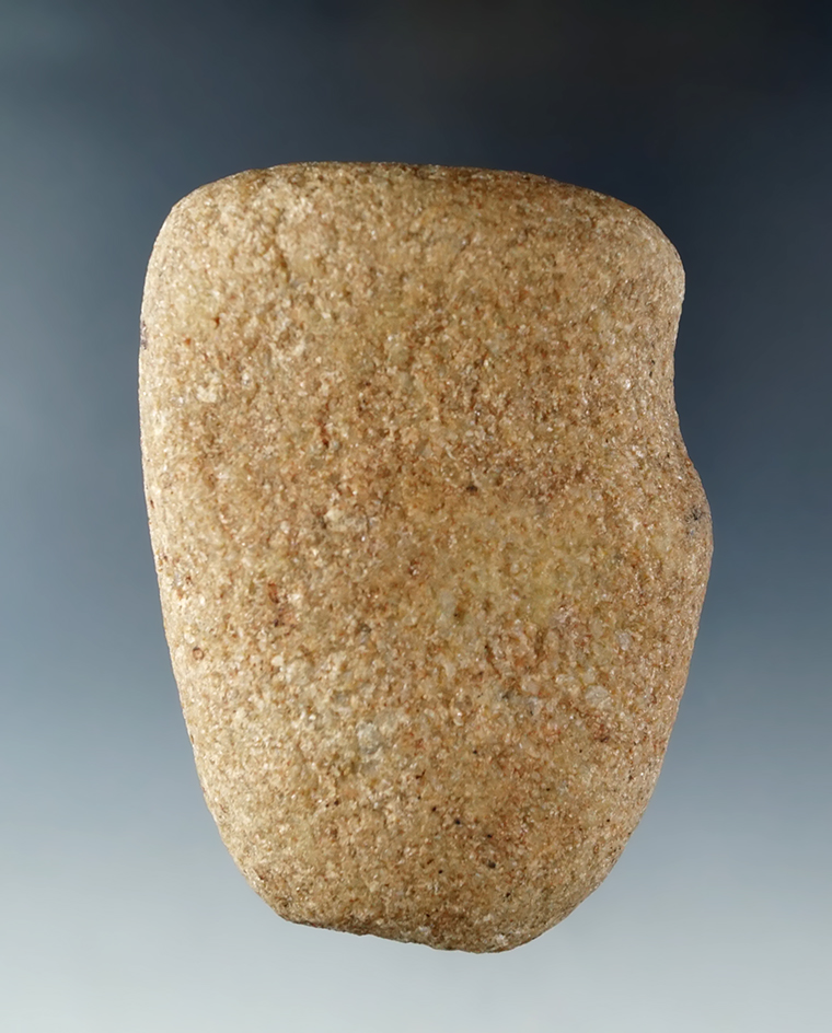 3" long 3/4 grooved quartz Hammerstone found in Crawford Co., Ohio in very nice condition.