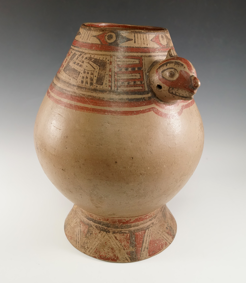 Large and nice! 12 7/8" tall by 9 7/8" wide pre-Columbian effigy vessel from Costa Rica. Bennett COA