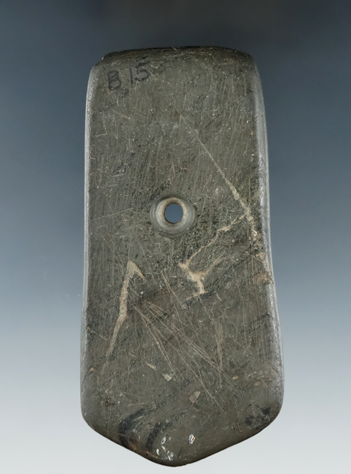 4 1/8" Hopewell Pentagonal Pendant - Madison Co., Indiana. Pictured in Who's Who #8, page 66.