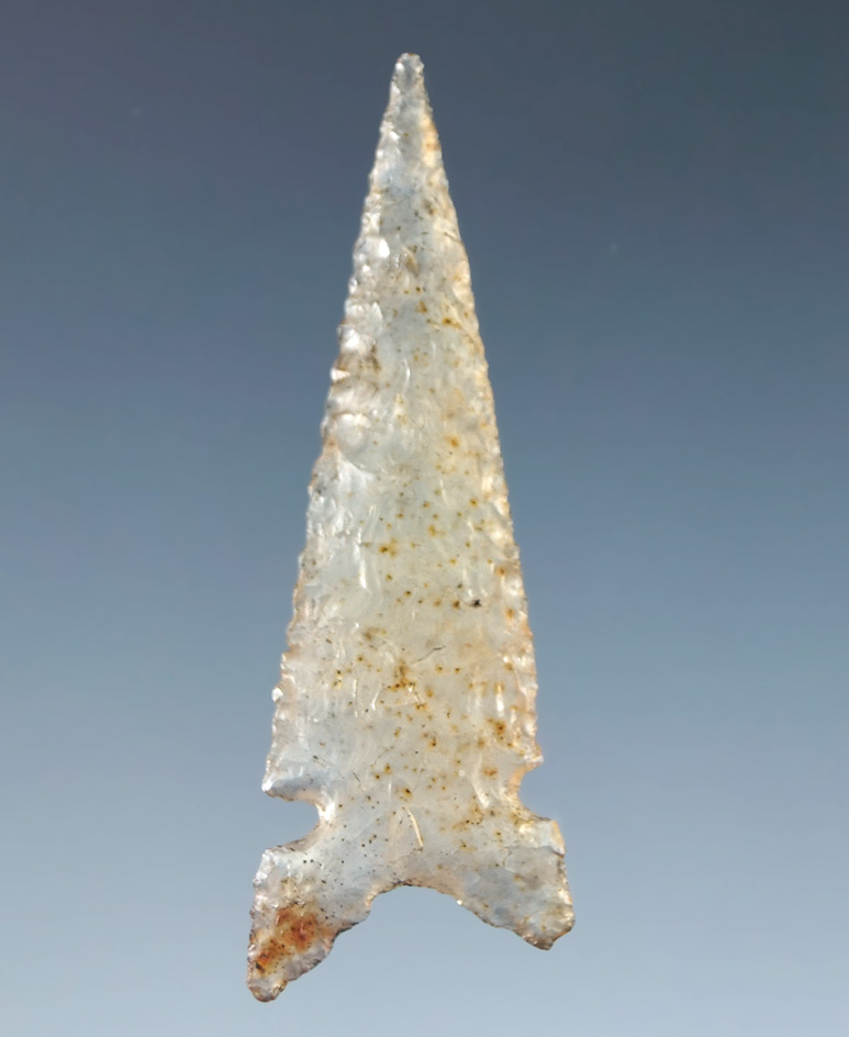 Sale Highlight! 1 9/16" Desert Delta "Fox Ear" variety that is perfectly flaked from agate. CA.