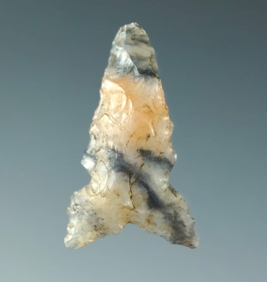 1" Desert Sierra made from beautiful blue and white semi translucent agate. California.