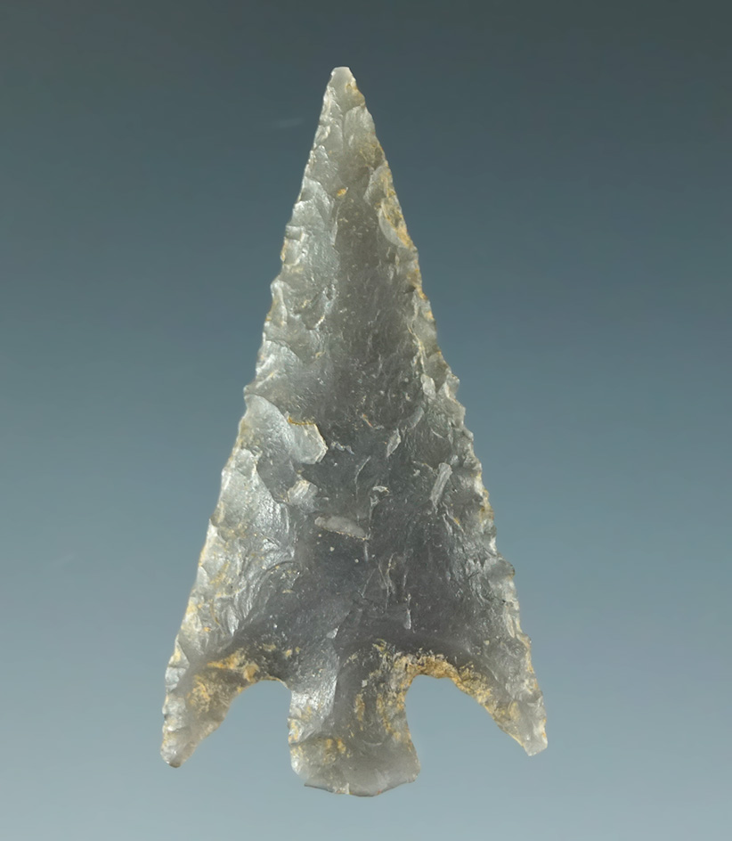 1 3/16" Rose Springs cornernotch that is very well made from nicely patinated material. CA.