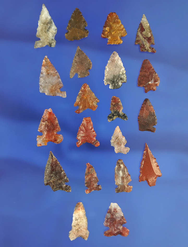 Large group of 20 assorted Gempoints, some are damaged, largest is 3/4". California.