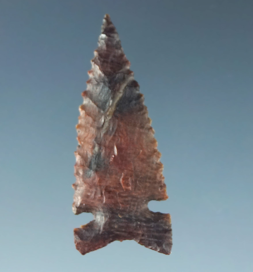 1 1/16" Desert Delta - slight curve at tip - very thin, made from multi-colored brown Jasper.CA.