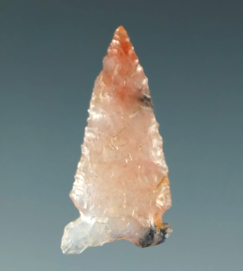 15/16" Desert Delta made from high-quality translucent clear and pink agate.  California.