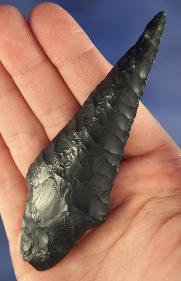 Big! 4" Gypsum Cave made from Obsidian in excellent condition. California. Stermer COA.