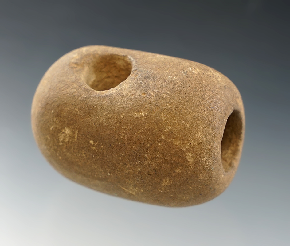 Woodland period 2" tall Vasiform Stone Pipe found in New York.