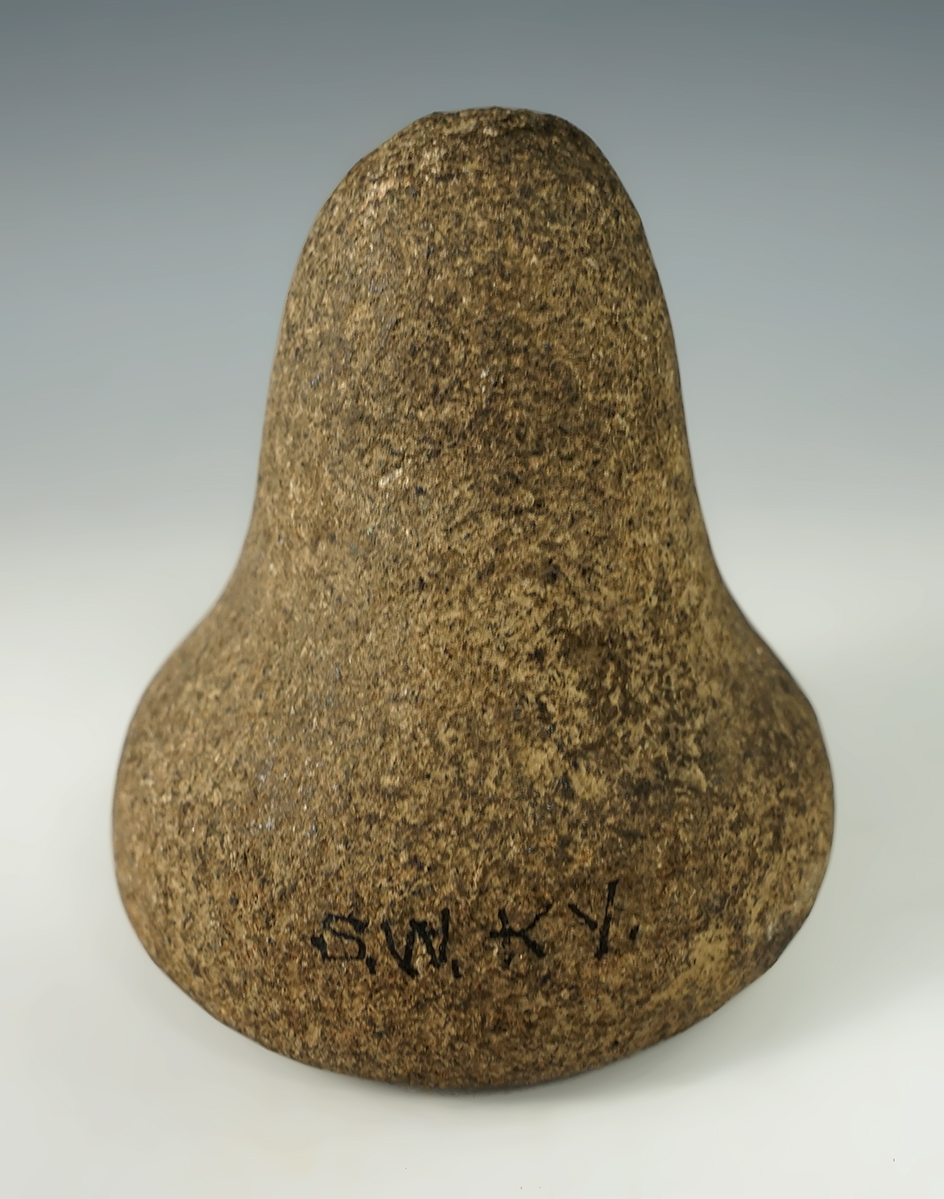 3 1/2" x 3 1/4" Bell Pestle made from very nice Granite. Found in Southwestern Kentucky.