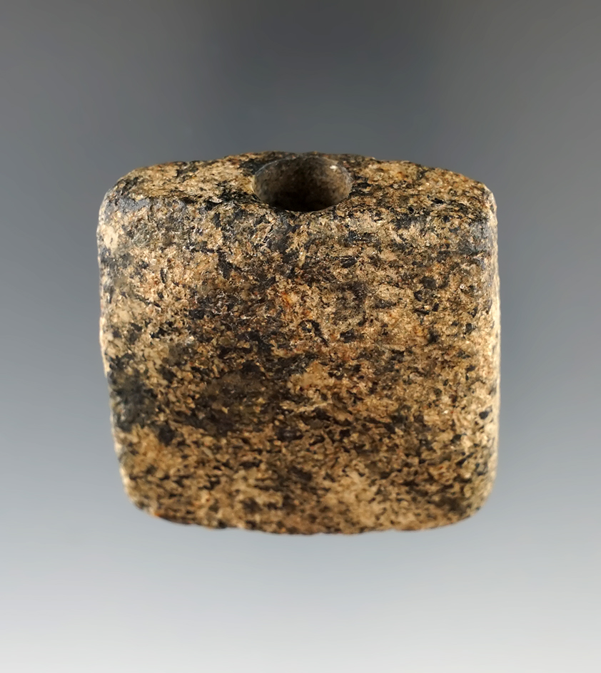 1 3/4" x 1 3/4" Hardstone Panel Banner made of tan and black Granite. Southern Illinois.