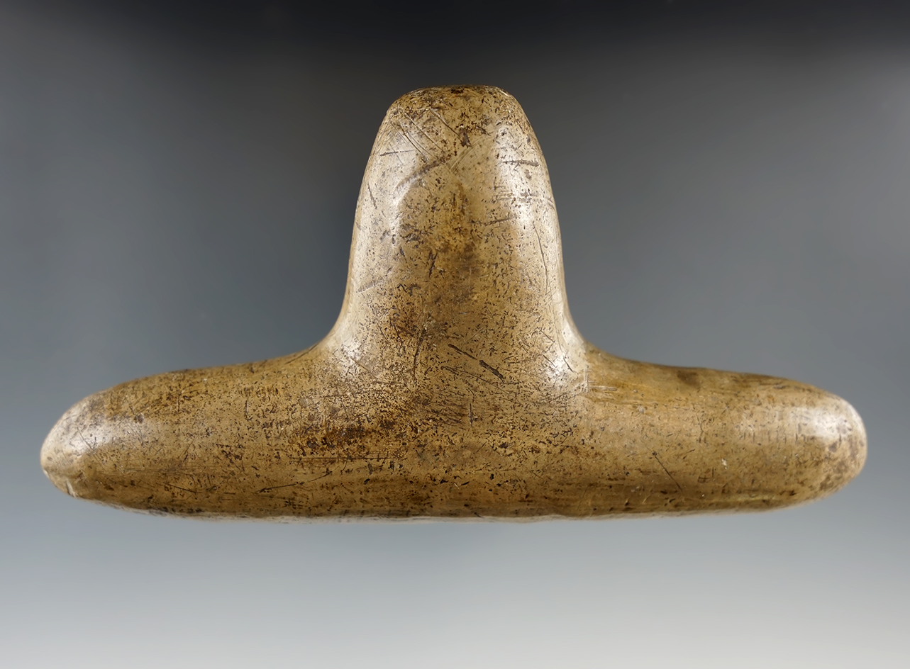 5 7/8" Pipestone Pipe Preform that is highly engraved. Very unique and nice relic. Ohio.