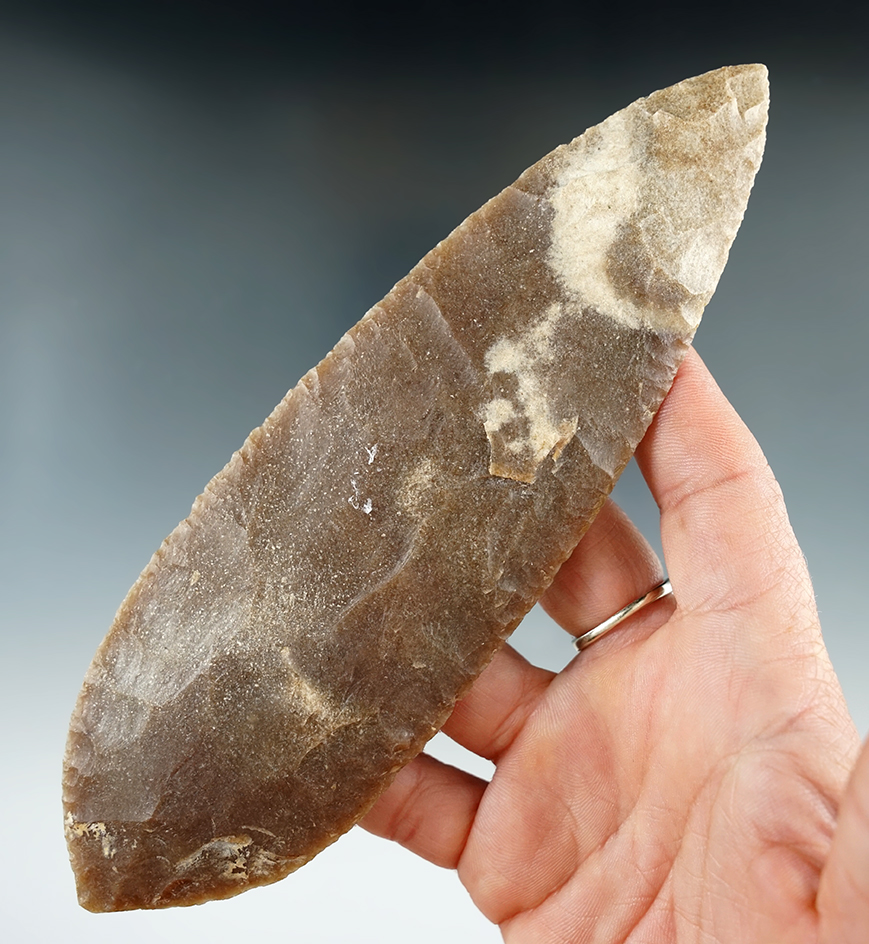 6 7/8" Aztec Blade found in Mexico. Ex. Swope Art Museum, Roos, Richard Britton. COA.