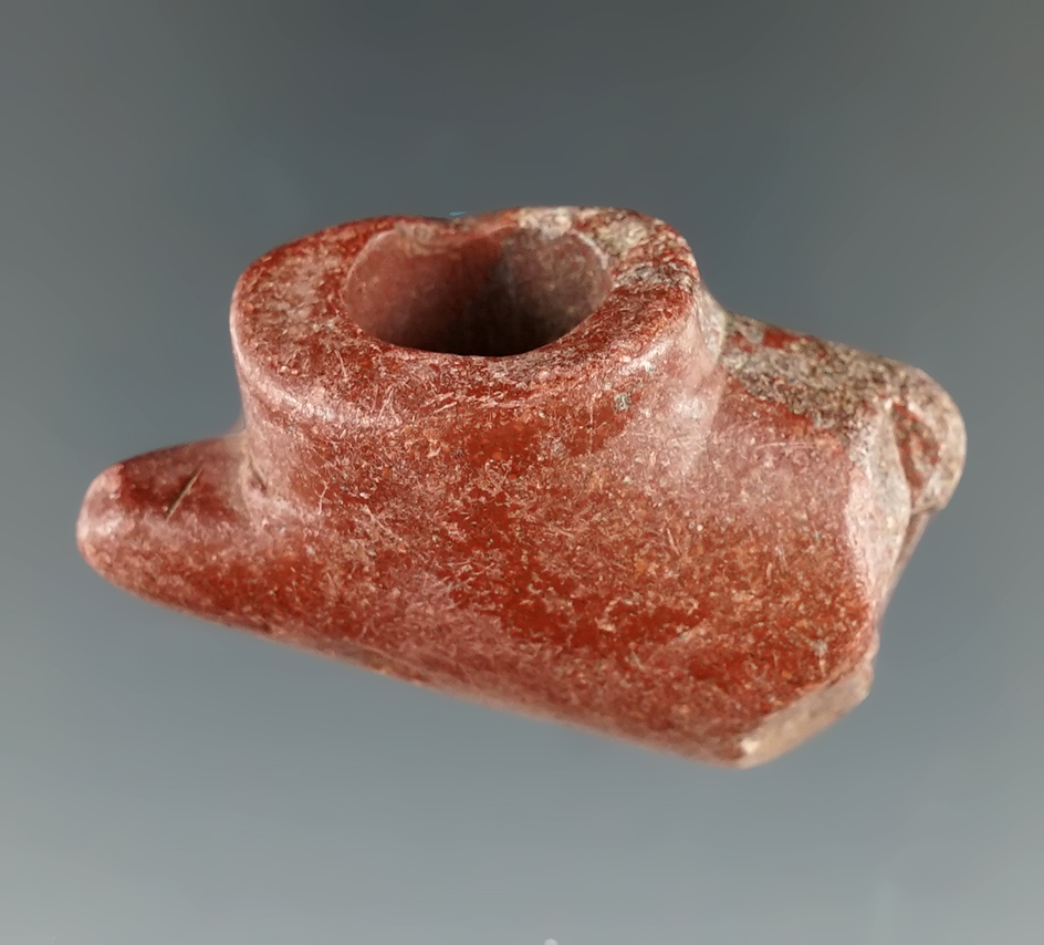 Small 1 11/16" Catlinite Pipe with some old damage to stem area found in South Dakota.