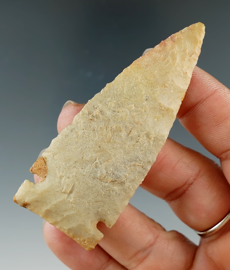 2 7/8" Cache River with a minor spot of restoration on ear. Found in Arkansas. Bennett COA.