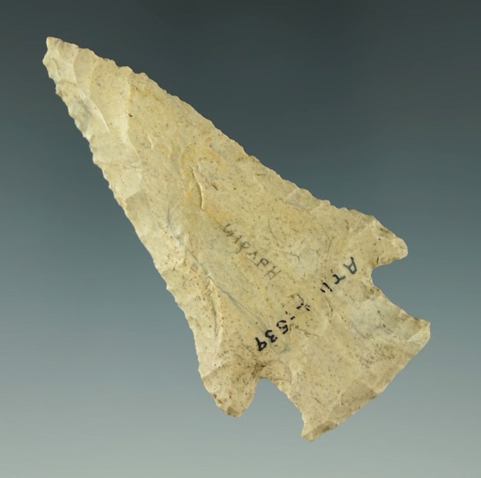 2 13/16" nicely beveled Knobbed Hardin found in Arkansas