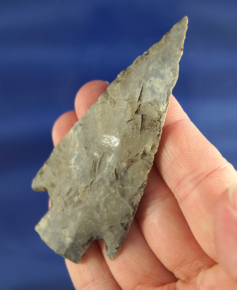 Nice flaking and style on this 3 1/8" Stemmed Knife found in Texas.