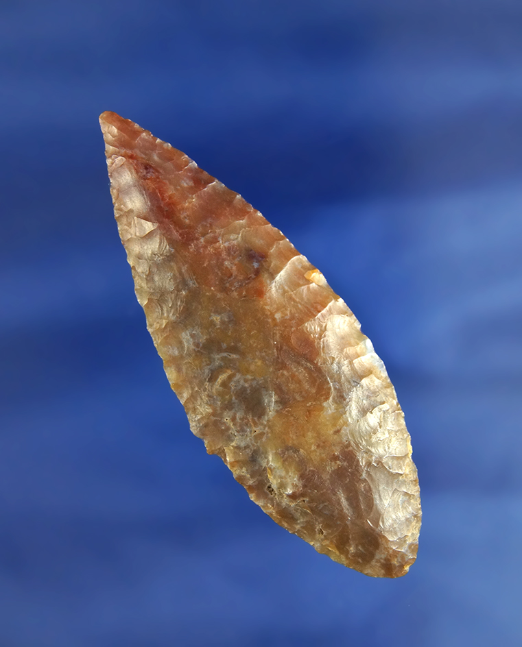 Beautiful material on this 3" well flaked Cascade made from multicolored Agate - Columbia River