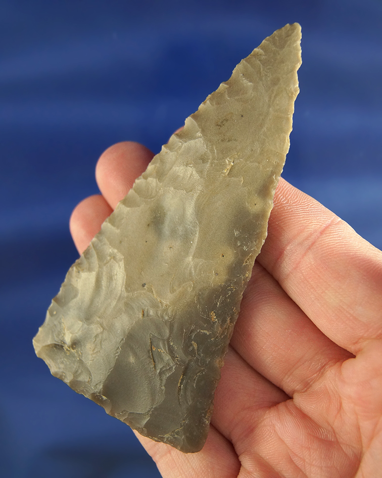 Well flaked and nicely styled 3 7/16" Blade found in Llano Co., Texas.