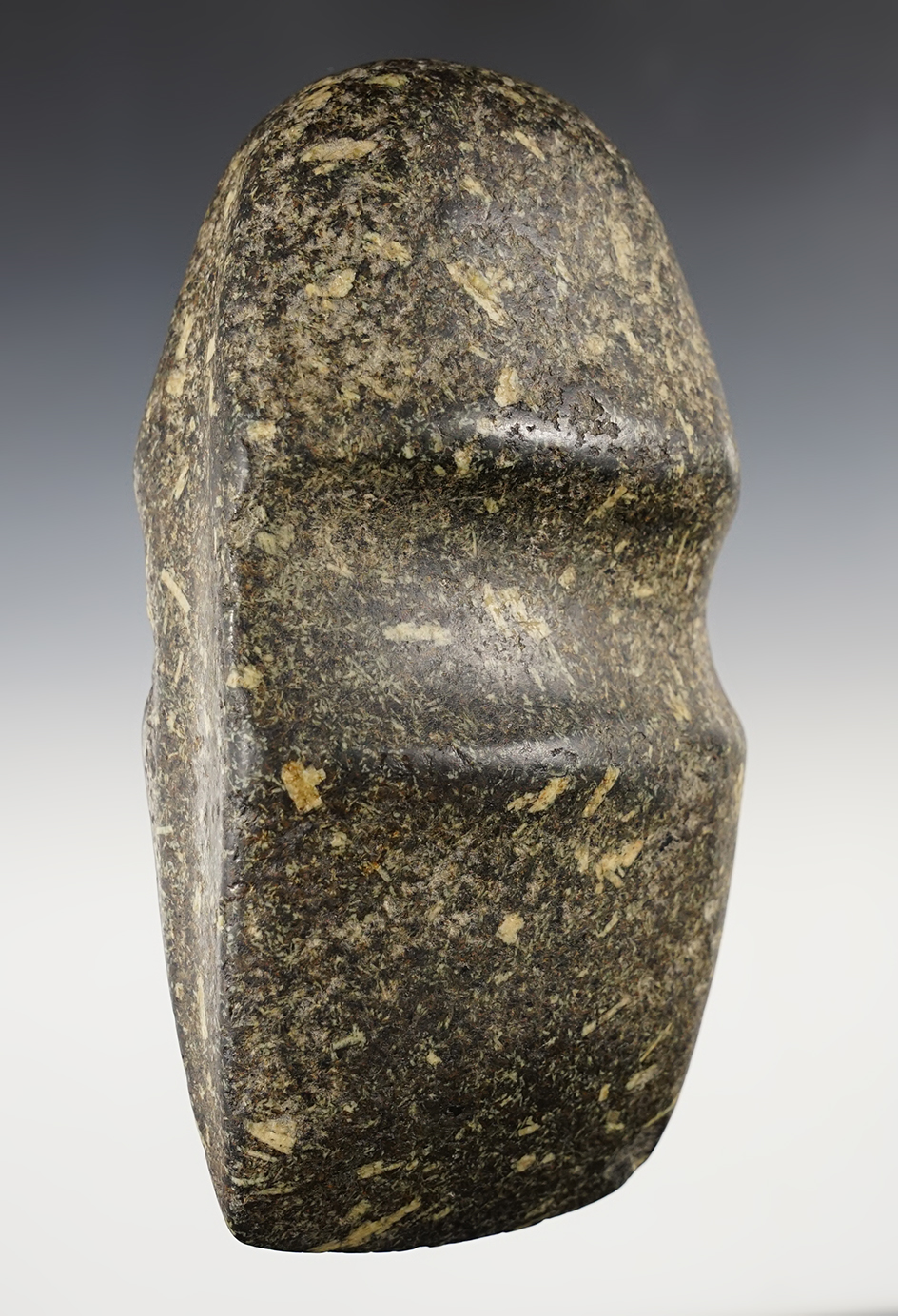 6 5/8" long 3/4 Groove Axe made from Hardstone - Calhoun Co., Illinois.Ex. B.W. Stephens. 