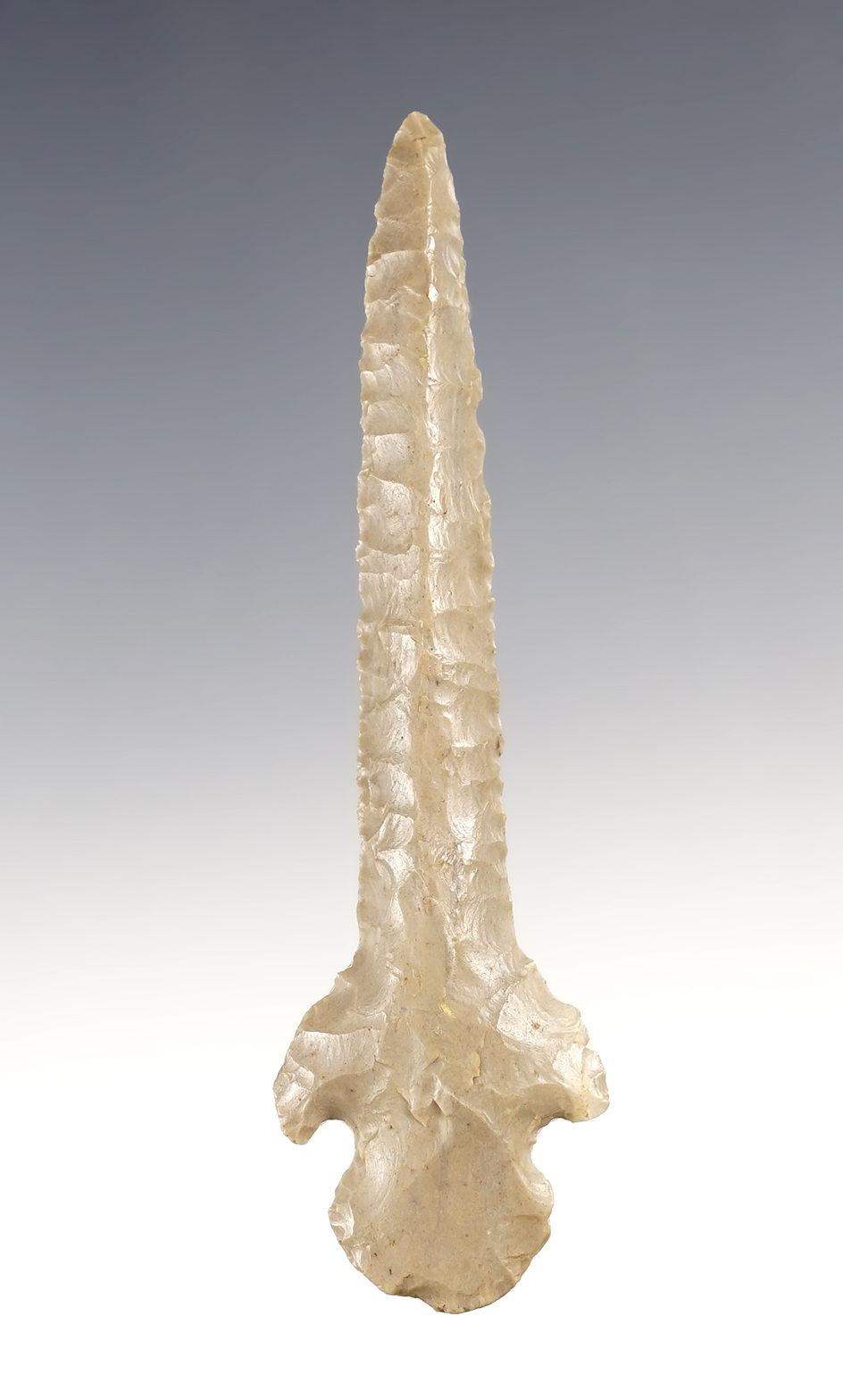 3 5/8" Turkeytail Drill. Found along the Ohio River in Southern Indiana/Ohio border. Ex. Caldwell.