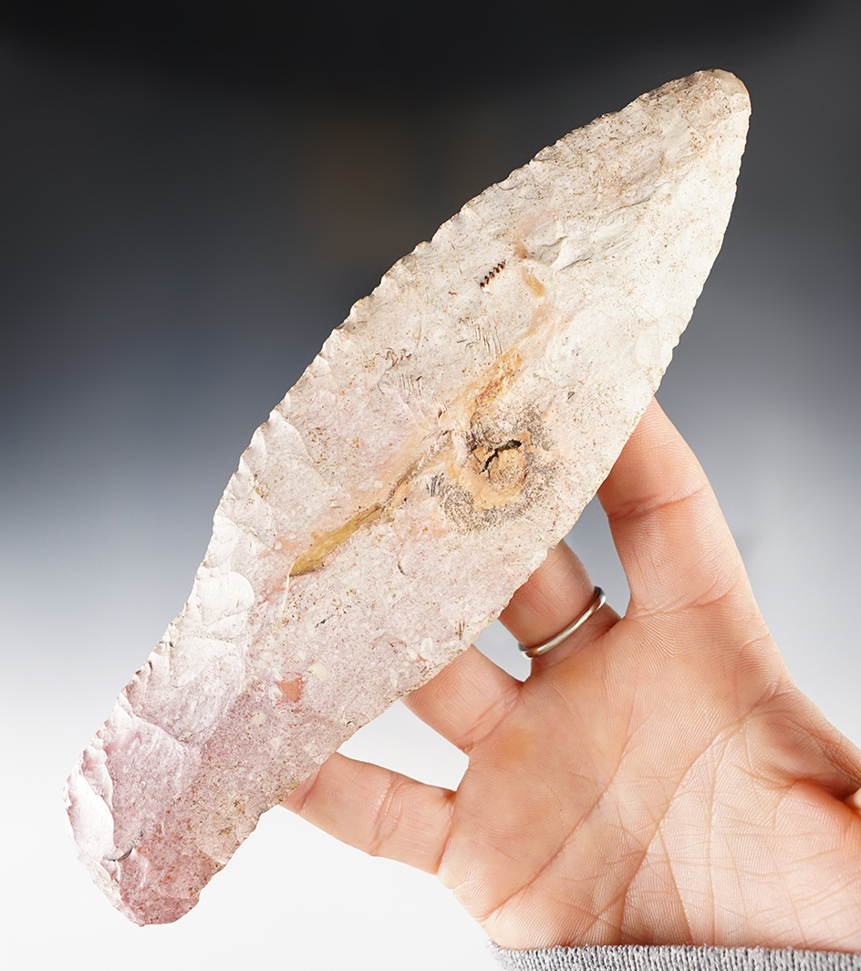 Large 7 3/8" Morse Knife found on August 26, 1961 in Macon Co., Illinois. Ex. Harold Shockly. 