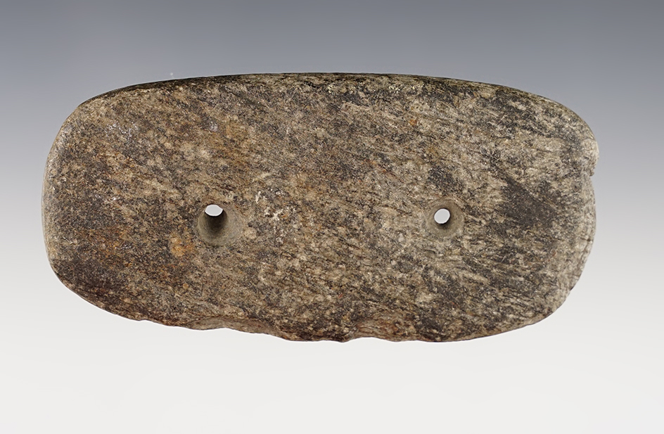 4 3/8" Gorget found in Michigan. Ex. W. Cunningham, Earl Townsend Jr., Dr. James Hovan.