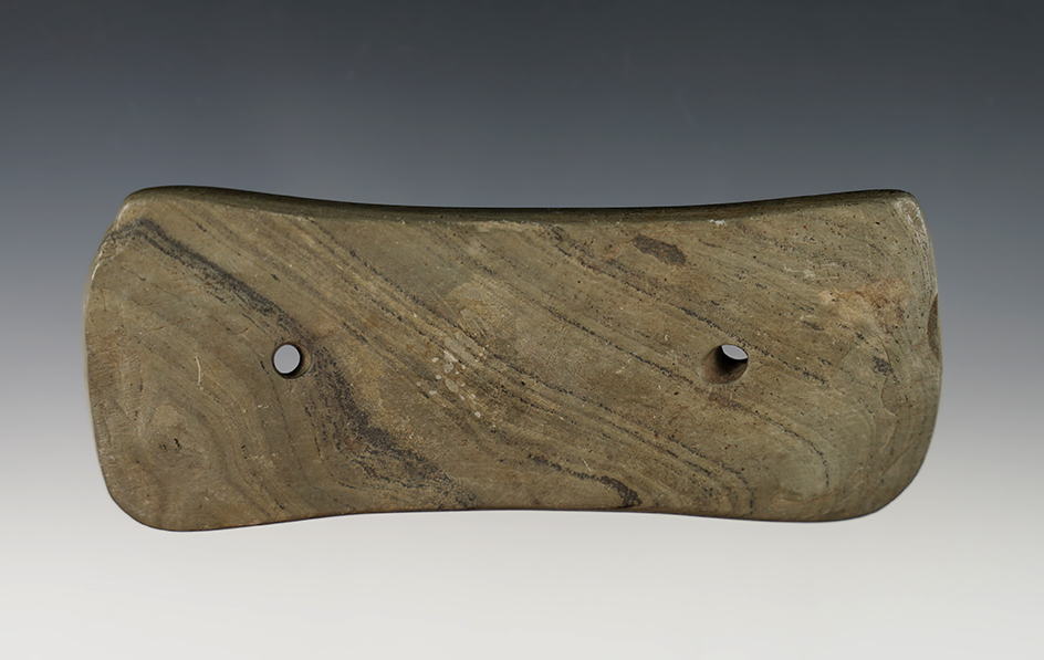 5" Bi-Concave Gorget found in Lafayette Park, Jackson Township, Allen Co., Ohio.