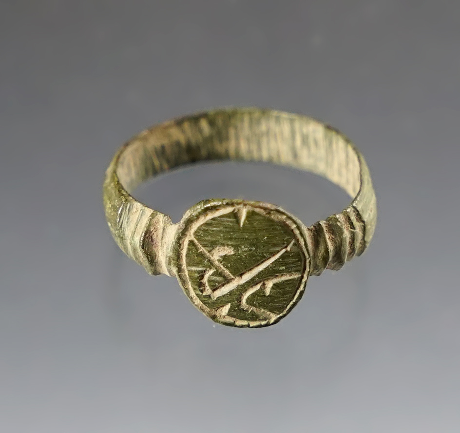 Patinated 3/4" Jesuit Ring in good condition. Found at the Power House Site in Lima, New York. 