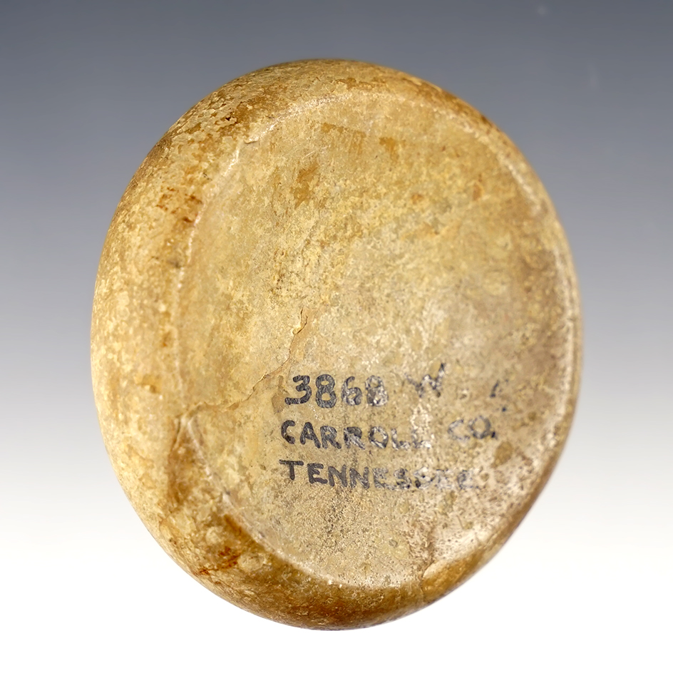 Superb! 2 3/16" highly polished Discoidal found in Carroll Co., Tennessee. Ex. Wehrle, 3868W.