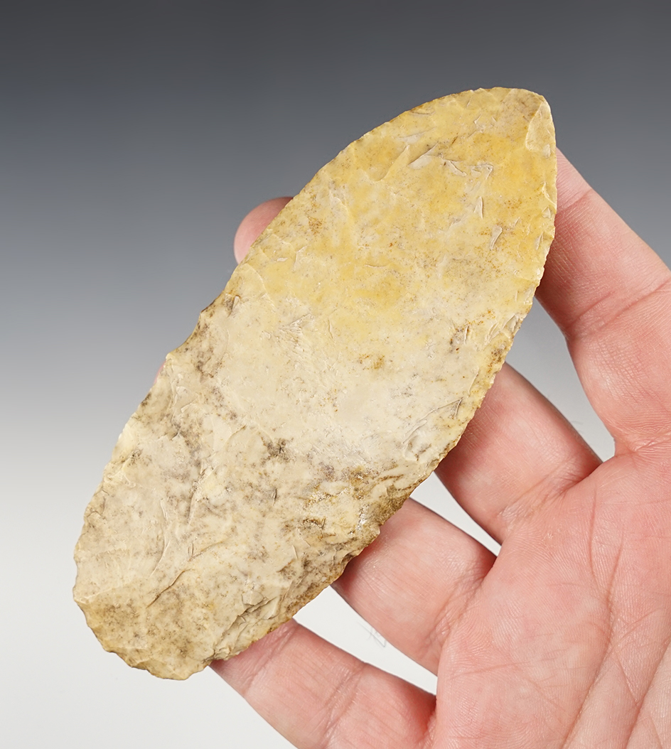 4 15/16" Archaic Blade with nice flaking found in Indiana.