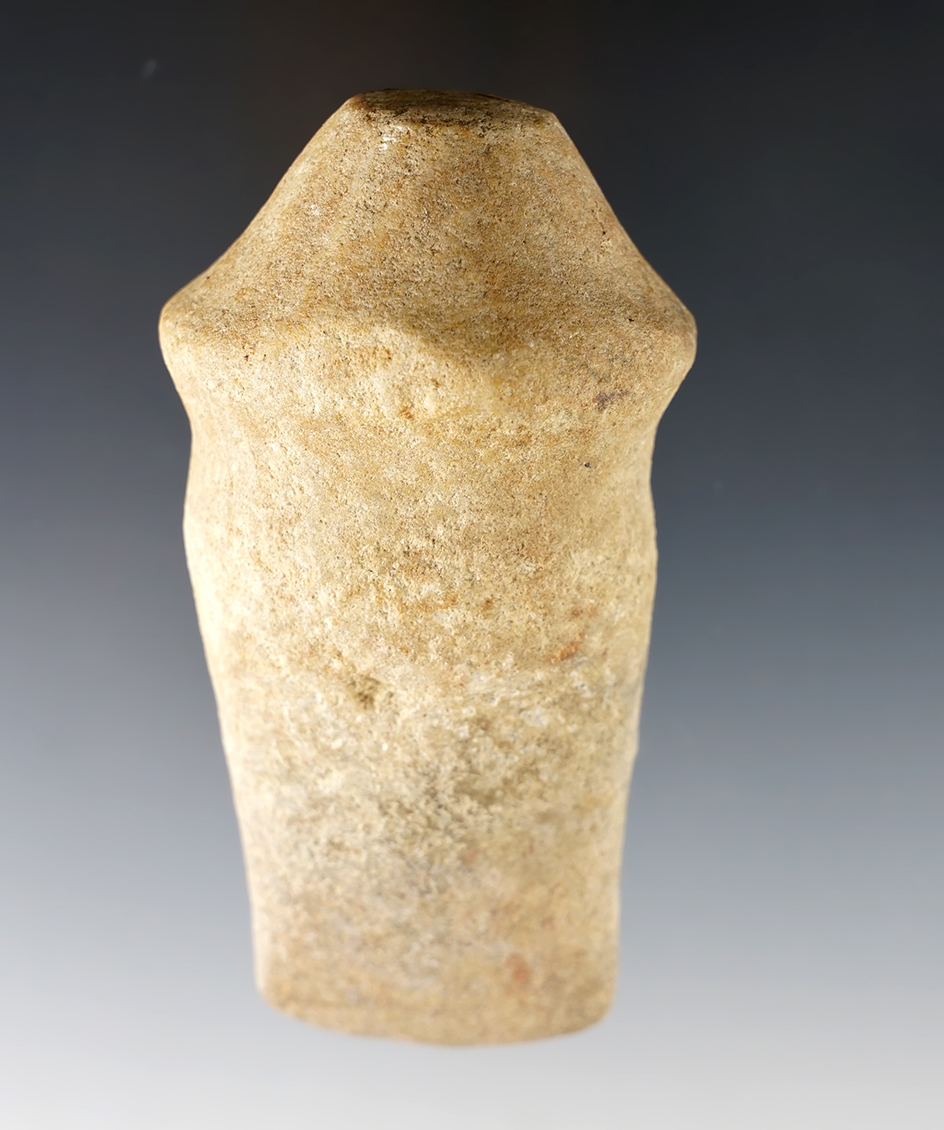 4 13/16" Full Grooved Trophy Axe made from Quartz found in Morrow Co., Ohio. Restored bit.