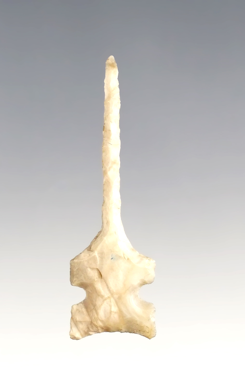 Exceptionally delicate 1 3/4" Sidenotched Micro Drill made from Burlington Chert - Illinois. 