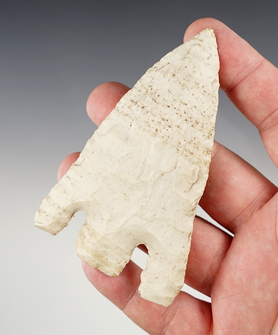 4" Mehlville made from Burlington Chert. Found in  Astoria Twp., Fulton Co., Illinois. Ex. Schisler. 