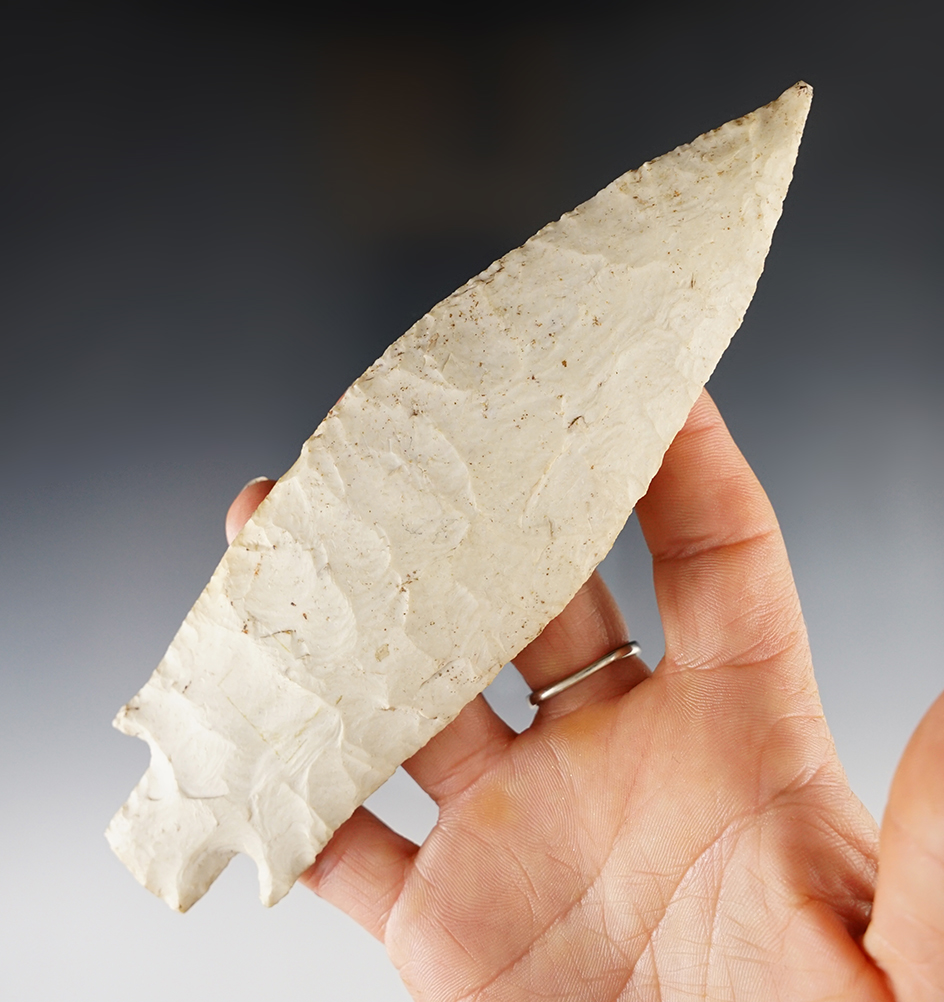 6 3/8" Etley made from Burlington Chert, found in Illinois. Ex. Bill Baughman collection. 