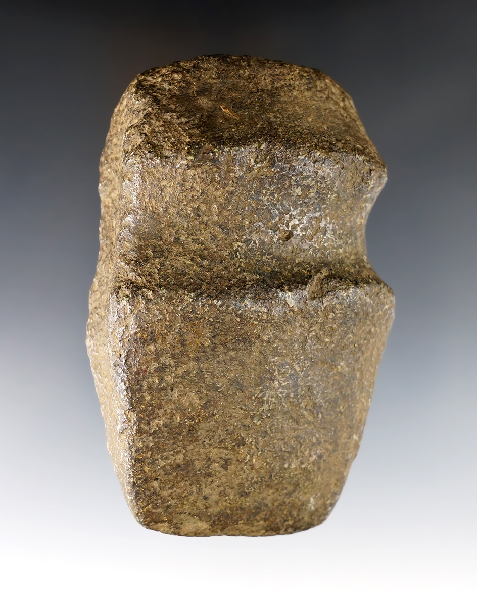 3 5/8" long 3/4 Groove Axe - Hardstone, nice overall polish. Fairfield Co., Ohio. Ex. Shouldis.