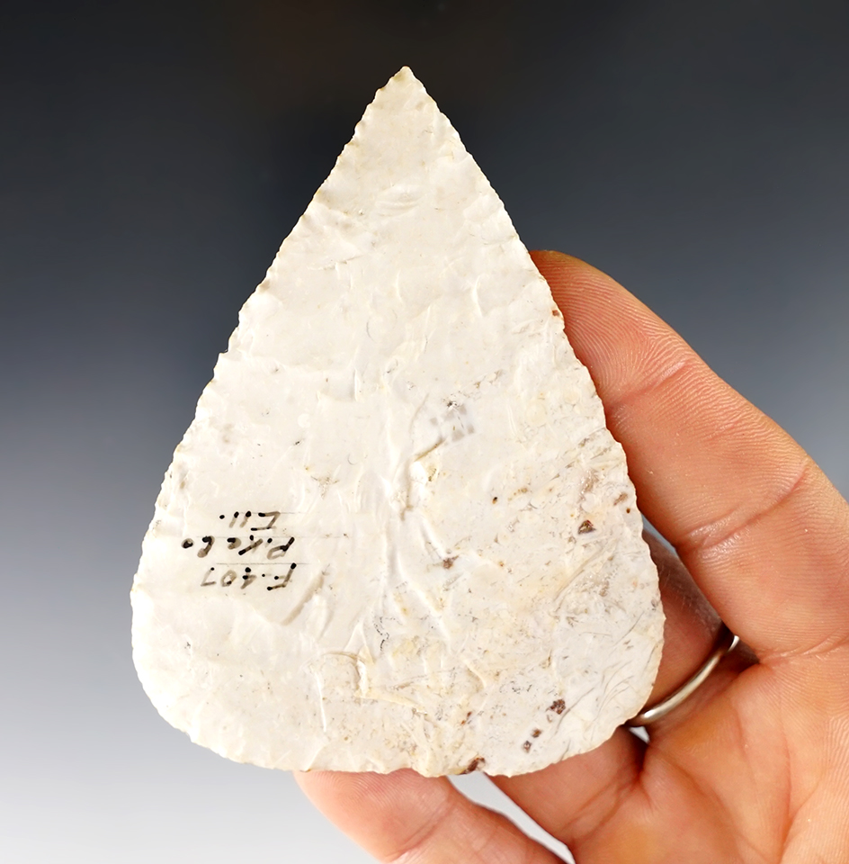 3 1/4" North Blade made from Burlington Chert. Found in Pike Co., Illinois. 