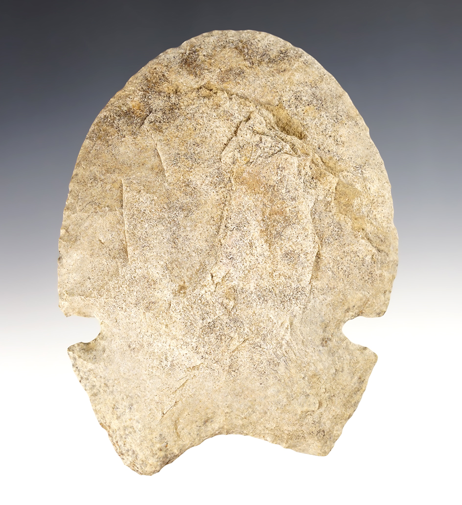 5 5/16" Mississippian Notched Hoe made from Mill Creek Chert. Found in Pulaski, Illinois. COA. 