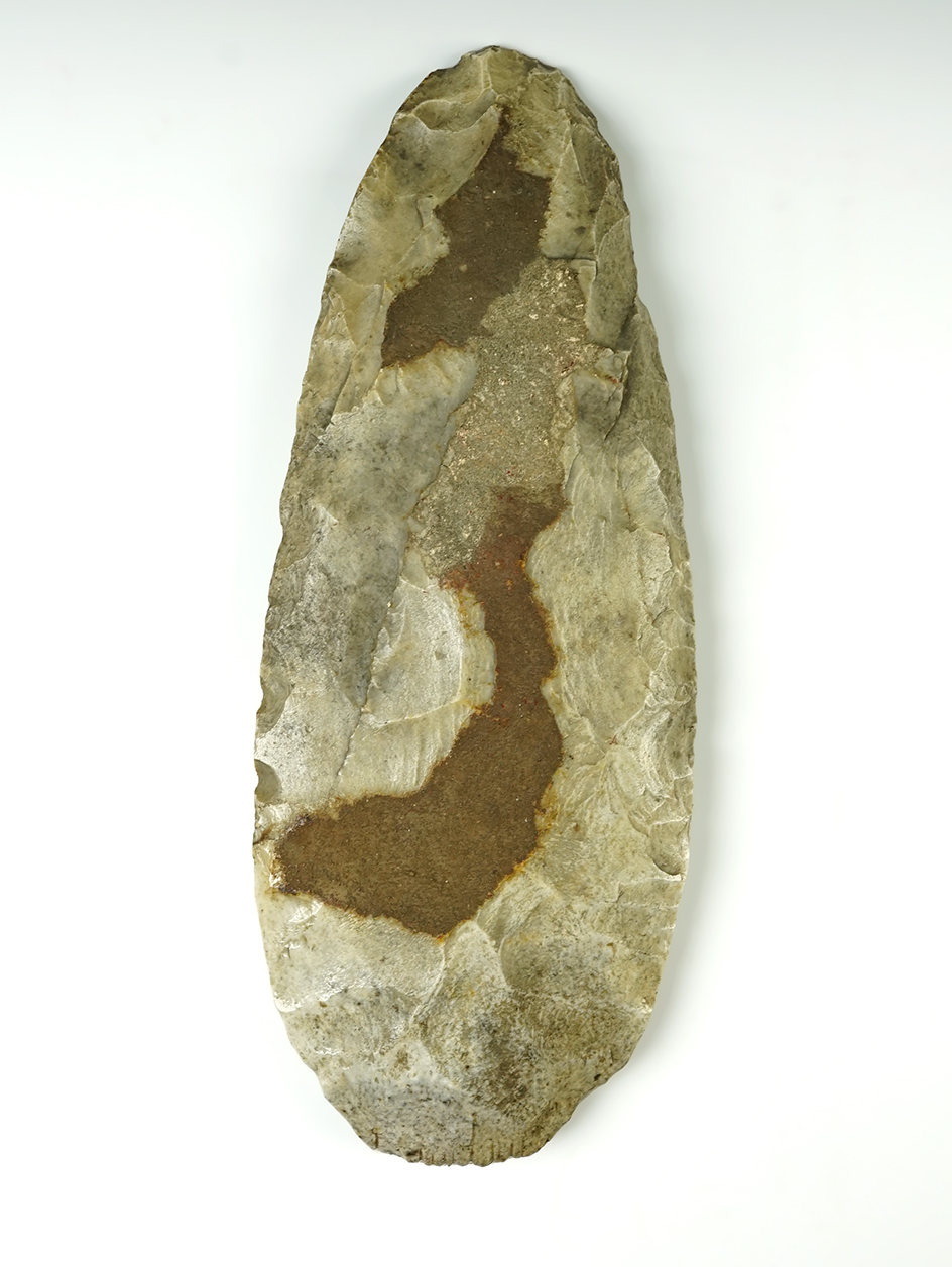 Large 12" Mississippian Spade found in Dent Co., Missouri, made from Mill Creek Chert. COA. 