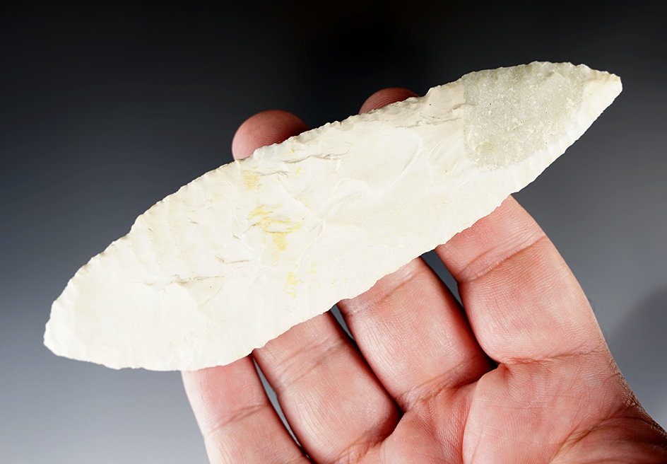 Large 5 1/2" Flint Knife with a very unique large quartz inclusion near the tip area. New Mexico.